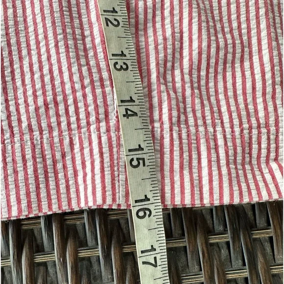 BERLE Men’s Red & White All Cotton Seersucker Flat Front 5” Alabama’ Shorts - 36 - Picture 9 of 11